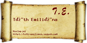 Tóth Emiliána névjegykártya